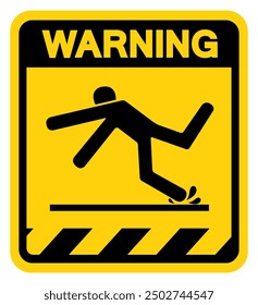 Warning Slippery Symbol Sign,Vector Illustration, Isolate On White Background Label. EPS10