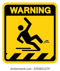 Warning Slippery Symbol Sign,Vector Illustration, Isolate On White Background Label. EPS10