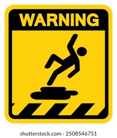 Warning Slippery Symbol Sign,Vector Illustration, Isolate On White Background Label.EPS10