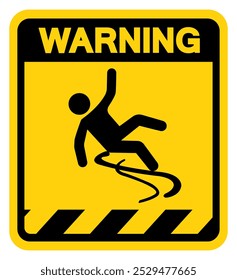 Warning Slippery Symbol Sign,Vector Illustration, Isolate On White Background Label. EPS10