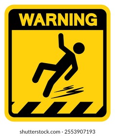 Warning Slippery Symbol Sign,Vector Illustration, Isolate On White Background Label. EPS10