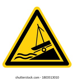 Warning Slipway Symbol Sign, Vector Illustration, Isolate On White Background Label. EPS10