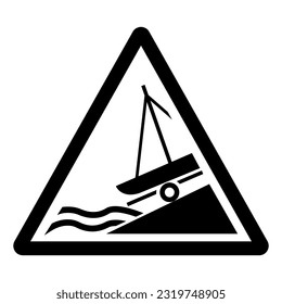 Warning Slipway Symbol Sign, Vector Illustration, Isolate On White Background Label. EPS10