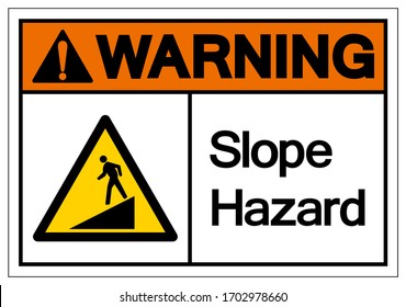 Warning Slope Hazard Symbol Sign,Vector Illustration, Isolate On White Background Label. EPS10