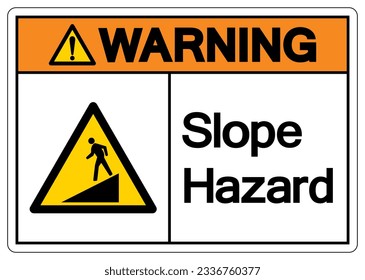 Warning Slope Hazard Symbol Sign,Vector Illustration, Isolate On White Background Label. EPS10