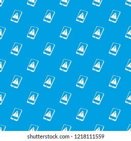 Warning smartphone pattern vector seamless blue repeat for any use