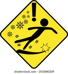 warning snow sign in vector art style