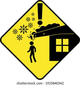 warning snow sign in vector art style
