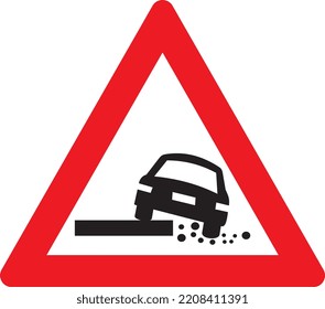 Warning for a soft verge vectorel signs