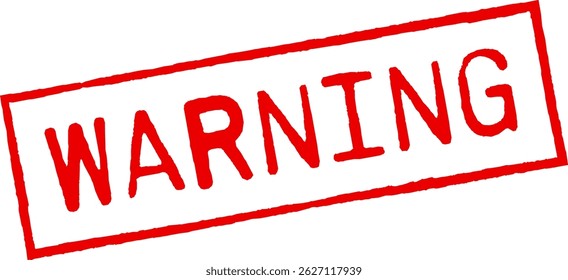 Warning stamp red colored isolated vector illustration.