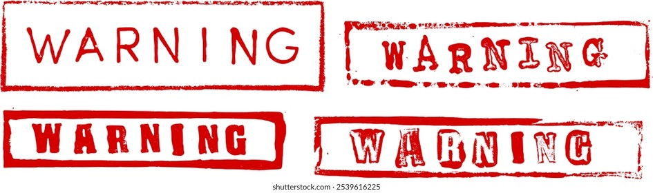 Warning Stamped Grunge Rubber Realistic Stamp