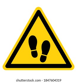 Warning Stand Here Symbol Sign ,Vector Illustration, Isolated On White Background Label. EPS10