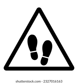 Warning Stand Here Symbol Sign ,Vector Illustration, Isolated On White Background Label. EPS10