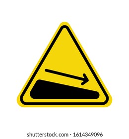 warning steep descent sign symbol vector