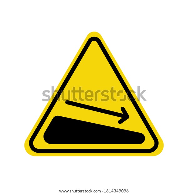warning steep descent\
sign symbol vector