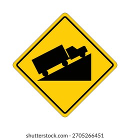Warning Steep Hill Upwards Descent Road Sign