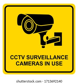 Warning Sticker Cctv Camera Security Surveillance Stock Vector (Royalty ...