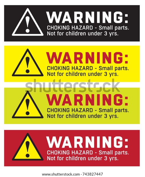 Warning Sticker Choking Hazard Small Parts Stock Vector (Royalty Free