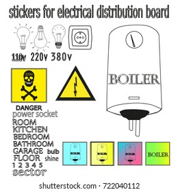 Warning sticker labels for electrical consumers voltage notice 110v,220v,380v