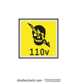 Warning sticker labels for electrical consumers voltage notice