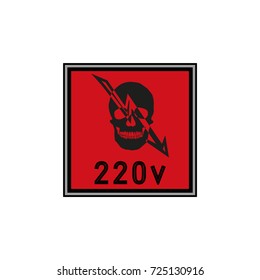 Warning sticker labels for electrical consumers voltage notice