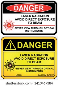 warning sticker laser danger sign