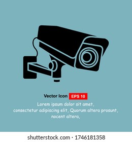Warning Sticker for Security Alarm CCTV Camera . Vector illustration