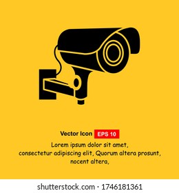 Warning Sticker for Security Alarm CCTV Camera . Vector illustration