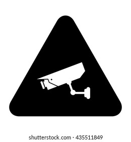 Warning Sticker for Security Alarm CCTV Camera Surveillance . Vector illustration