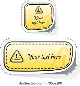Warning sticker set. Vector illustration.