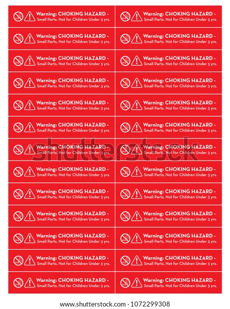 Warning Sticker Template Choking Hazard Small Stock Vector (Royalty ...