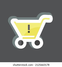Warning Sticker in trendy isolated on black background