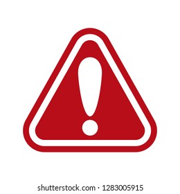 Warning, stop sign icon with exclamation marc - stock vector