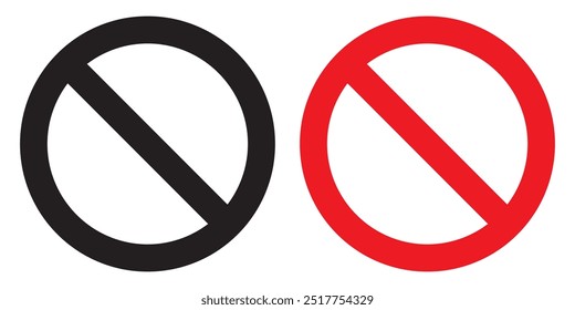 Advertencia y señal de alto. No hay Ilustración vectorial de señales de entrada. Señal de tráfico no permitida aislada sobre fondo blanco. No hay entrada de todos los vehículos.