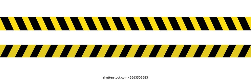 Warning strip road sign background. Yellow black safety caution warning grunge stripe frame vector illustration background.

