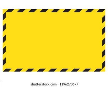 Warning striped background, warning to be careful, potential danger, yellow & black stripes on the diagonal, vector template sign border yellow and black color. Construction warning border
