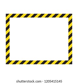 Warning striped frame, warning to be careful, potential danger, yellow & black stripes on the diagonal, vector template sign border yellow and black color. Construction warning border