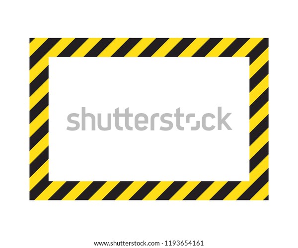 警告縞フレーム 注意の警告 潜在的な危険 黄色 のベクター画像素材 ロイヤリティフリー