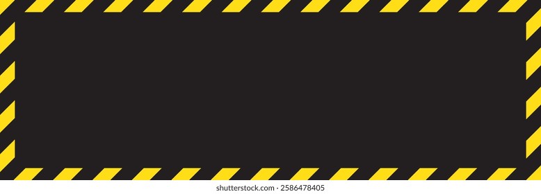 warning striped rectangular background, yellow and black stripes on the diagonal, a warning to be careful - the potential danger vector template sign. EPS 10.