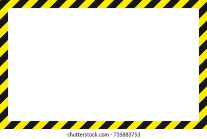 warning striped rectangular background, yellow and black stripes on the diagonal, warning to be careful potential danger vector template sign border yellow and black color Construction warning border.