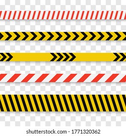 Warning Striped tape Vector Set. Danger line set.