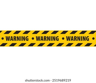 Warning stripes boundary lines vector. Alert, sign, police, restriction, ribbon, road, safety, scene, seamless. Can use for infographic, banner, poster, web design. Isolated on white background. 