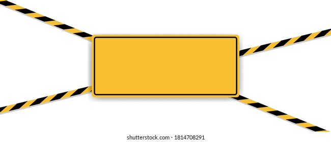 Bandas de advertencia en amarillo y negro. Plantilla de borde cuadrado de precaución. Protector de atención en amarillo. Señal de peligro. Símbolo de cuarentena. Burla de la escena del crimen. Tiras de cinta de precaución. EPS 10