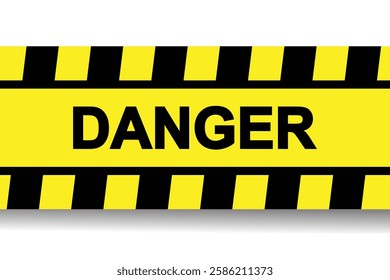 Warning strips signs. Black and yellow diagonal slashes and chevron prints for caution tapes or barricades. caution tape border. warning tape striped line. Vector illustration on white background.