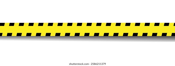 Warning strips signs. Black and yellow diagonal slashes and chevron prints for caution tapes or barricades. caution tape border. warning tape striped line. Vector illustration on white background.