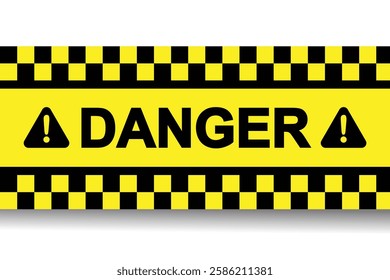 Warning strips signs. Black and yellow diagonal slashes and chevron prints for caution tapes or barricades. caution tape border. warning tape striped line. Vector illustration on white background.