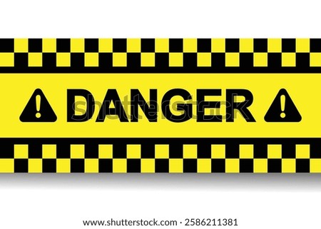 Warning strips signs. Black and yellow diagonal slashes and chevron prints for caution tapes or barricades. caution tape border. warning tape striped line. Vector illustration on white background.