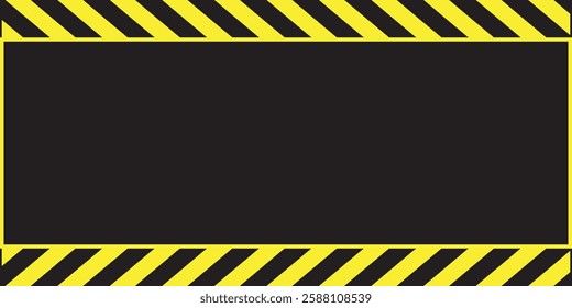 Warning Strips vector illustration, Warning striped and Frame background, Black and yellow stripes. Abstract concept graphic element. Construction sign. Art design line of crime places. EPS10