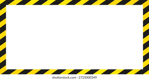 Ilustração de vetor de faixas de aviso, plano de fundo listrado de aviso, listras amarelas e pretas na diagonal, plano de fundo de sinal de modelo de vetor de perigo, sinal de perigo, marca de área de perigo, linha faixa de perigo.

