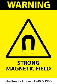 warning strong magnetic field attention sticker